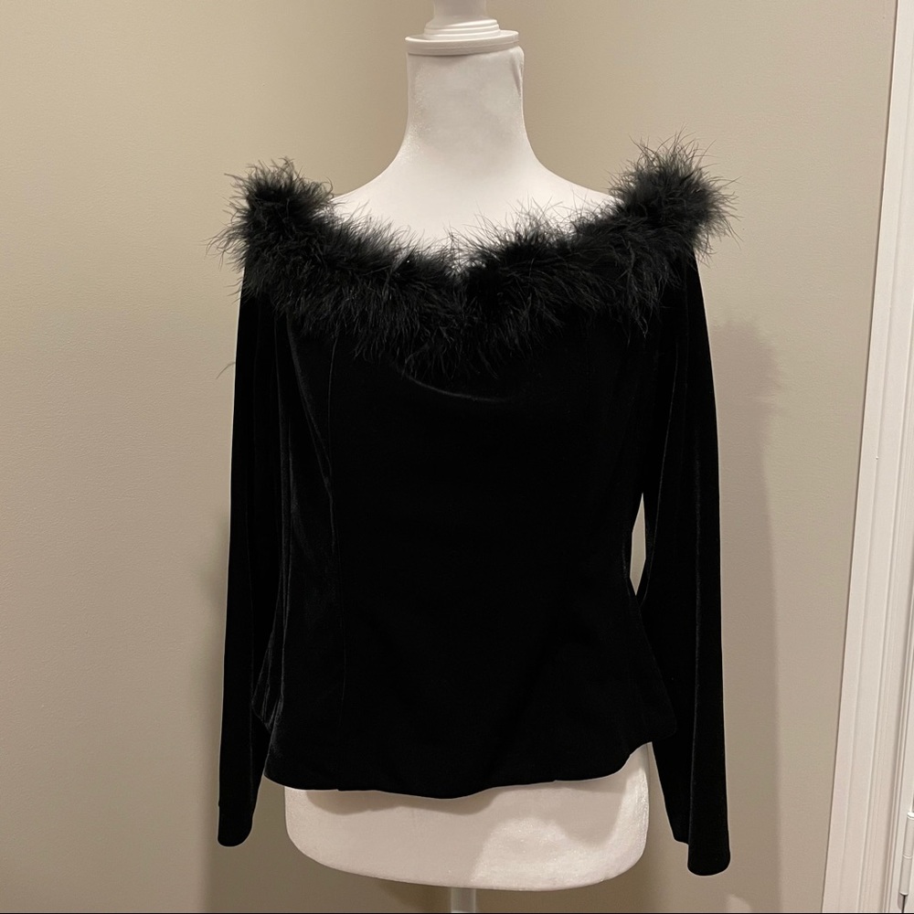 Feather off the shoulder top